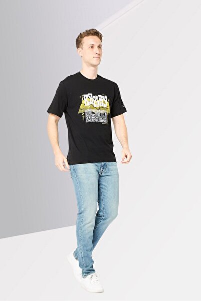 Replay Men Crew Neck Short Sleeves Brand Logo T-Shirt, Black