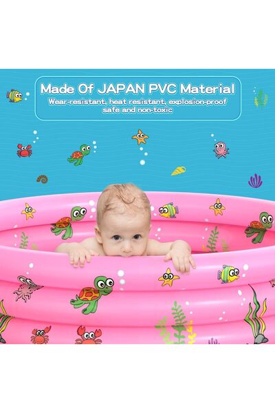 erorex Inflatable Baby Kiddie Pool 39.3 X 13.7In Inflatable Swimming Pool Small Infant Pool 3 Ring Ocean