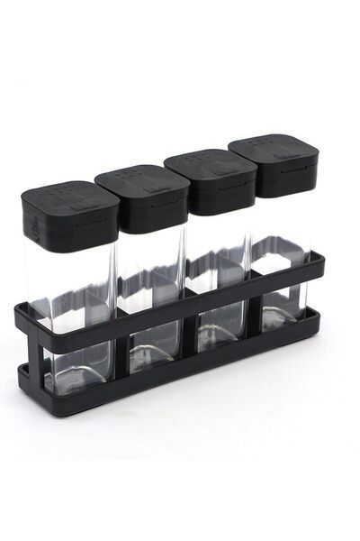 erorex 4Pcs Seasoning Jars, Transparent Spice Jar Set, Portable Clear Spice Tools, Household Moisture