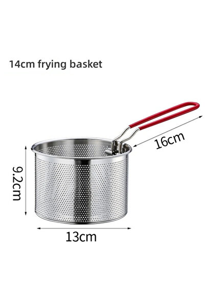 Choice1 سلة قلي شبكية من الفولاذ المقاوم للصدأ 304 مقاس 14 سم، سلة طبخ، مقلاة...