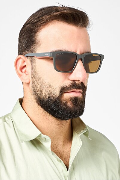 Lacoste Men L999S Square Sunglasses, Dark Grey