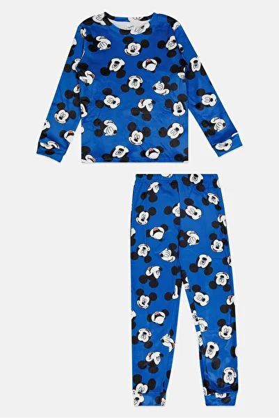Disney Kids Boy 2 Pieces Mickey And Friends Top With Bottom Sleepwear Set, Blue