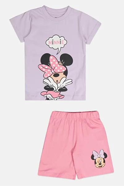 Disney Toddlers Girl Mickey Mouse Print Short Sleeve T-Shirt And Shorts Set, Multicolor