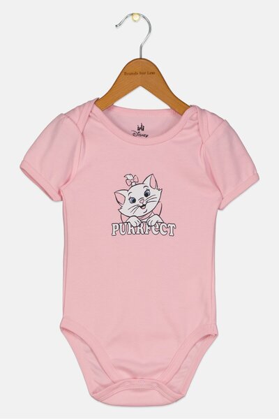 Disney Toddlers Girl Graphic Print Short Sleeve Bodysuit, Pink