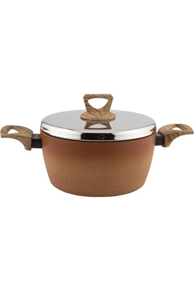 erorex Amercook Terracotta Non Stick Casserole Cooking Pot,Colour: Orange,Size: 26Cm