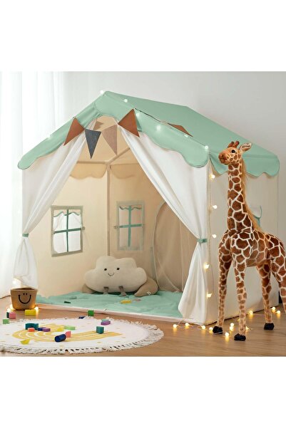 erorex Kids Play Tent, Playhouse 2-in-1 Padded Mat, Lights, Large Play Tent, 2 Doors & 4 Windows