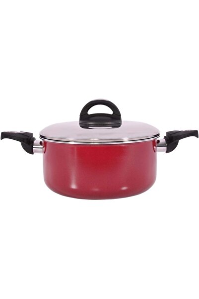 erorex Aluminum Cooking Pot 22 Cm 1 Piece, Red