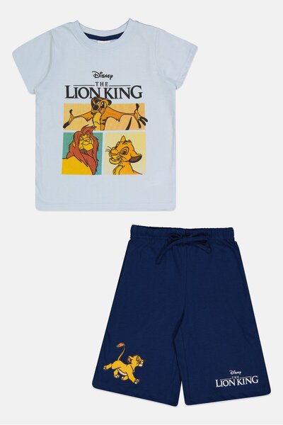 Disney طقم تي شيرت وشورت بأكمام قصيرة مطبوع عليه الأسد الملك للأطفال الأولاد،...