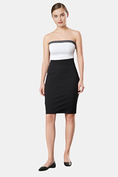 FILA Women Plus Size Brand Logo Midi Skirts, Black