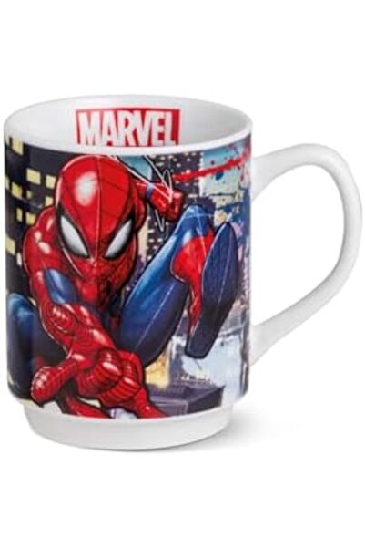 EGAN كوب مارفل سبايدرمان القابل للتكديس، 350 مل - كوب قهوة وشاي من البورسلين