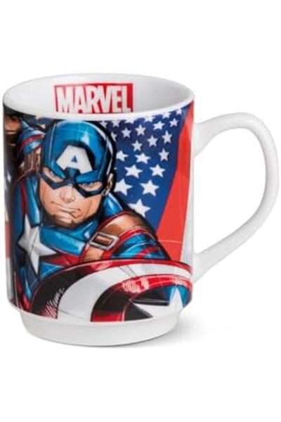 EGAN Marvel Captain America Stacking Cup, 350 ml – Porcelain Coffee & Tea Mug