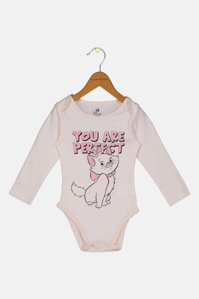 Disney Toddlers Girl Long Sleeve Graphic Print Bodysuits, Pink