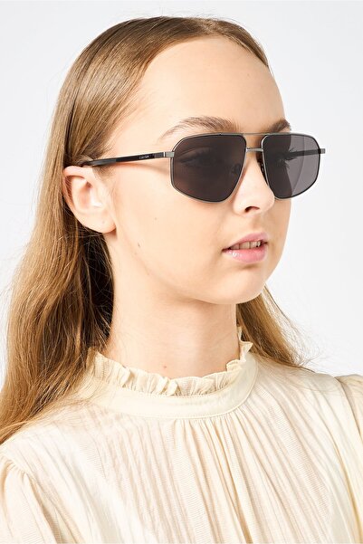 Calvin Klein Women CK23126S Aviator Sunglasses, Black