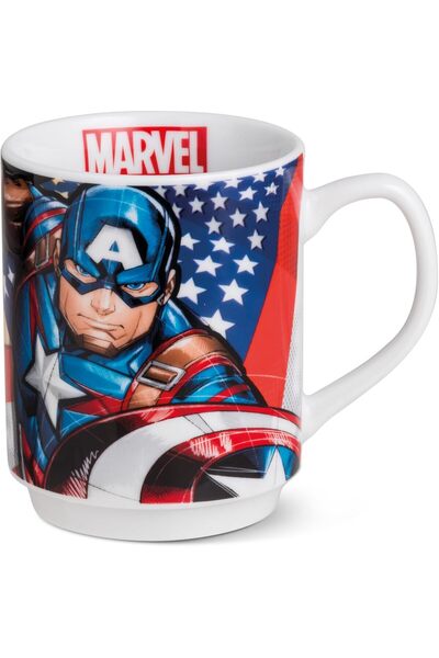 EGAN Marvel Captain America Stacking Cup, 350 ml – Porcelain Coffee & Tea Mug