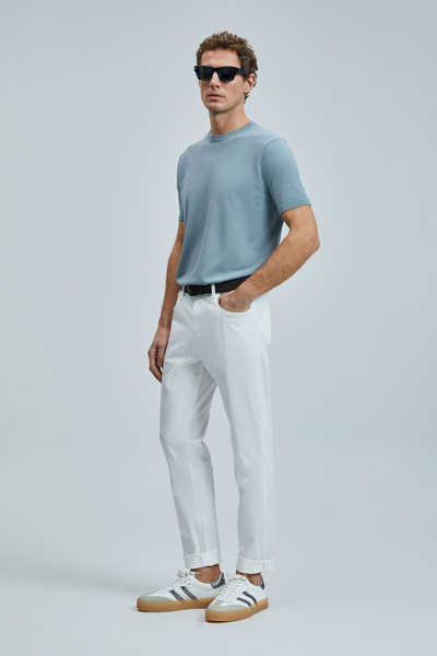 Lufian Helt Sport 5 Pocket Men's Trousers Slim Fit White