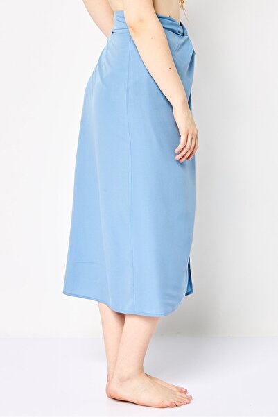 Area Stars Women Solid Sarong Skirt, Dusty Blue