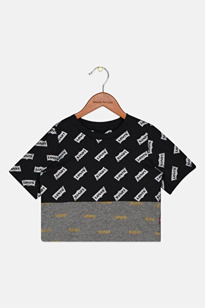 Levi's تي شيرت بناتي صغيرات بأكمام قصيرة وياقة دائرية وشعار العلامة التجارية،...
