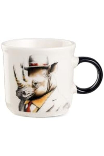 EGAN Mini Mug Human Essence Rhino 80ml New Bone China Coffee Cup – Elegant & Durable Espresso Mug