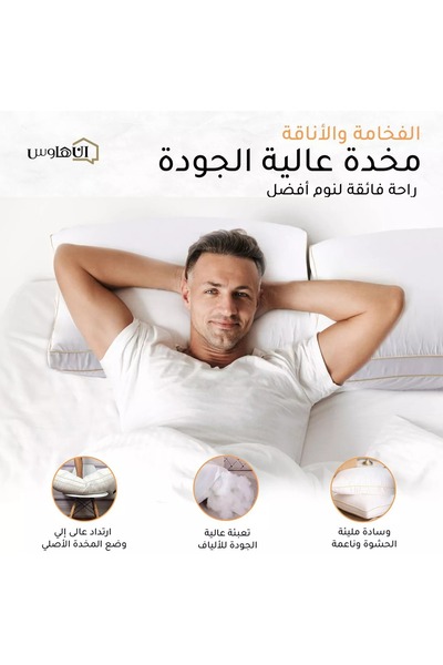 Home Center In House Microfibre Prime Hotel Pillow with Double Golden Line - 50x75 cm