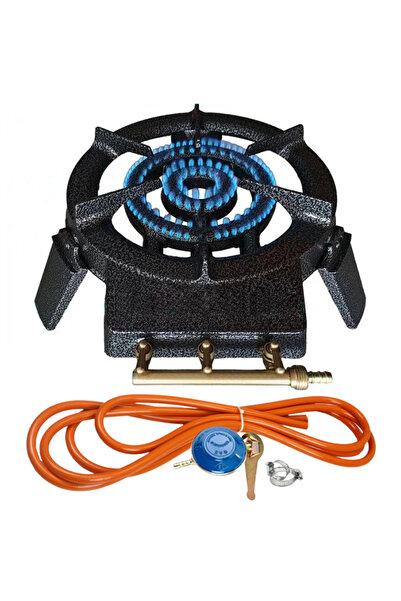 Golden Fish Pirostrie cu 2 arzatoare Sarra + Kit reglabil gpl RH-10 + Tub flex 2M+2 Coliere