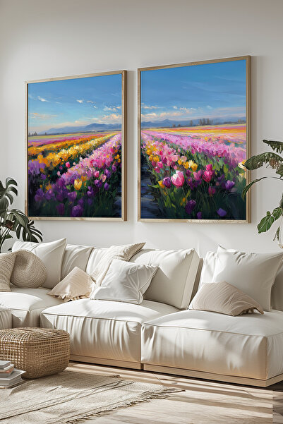 STARYUNA Set de pictură dublă cu efect de pictură în ulei, cu cadru din lemn,...