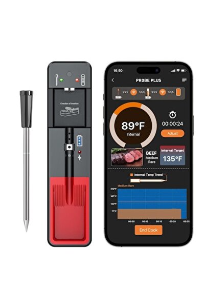 GEAKISO Termometru inteligent de bucătărie pentru carne, aplicație Bluetooth ...