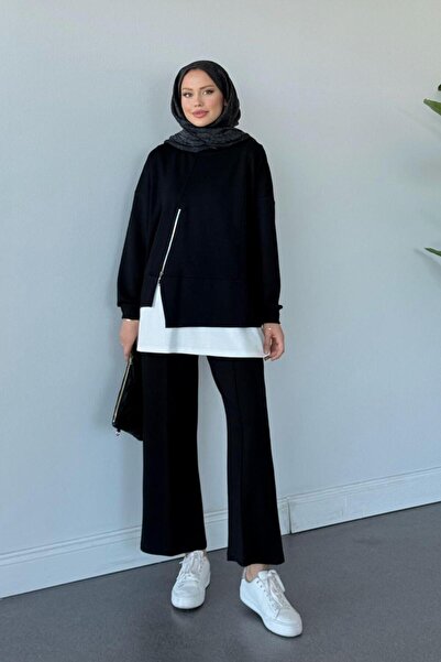 Şulemoda Giyim طقم ميلودي فرم غارنيلي باللون الأسود