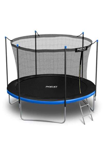 DacEnergy Trambulina de gradina , stalpi metalici, scara metalica, plasa interioara de protectie, cu fermoa...