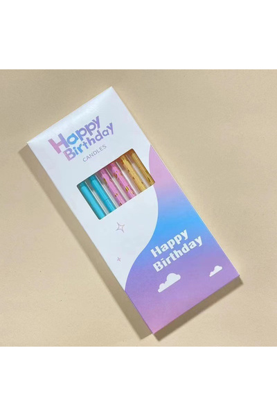 Flippy Set 6 Lumanari Lungi, Flippy, din Parafina, 10 x 0.5 cm, Happy Birthda...