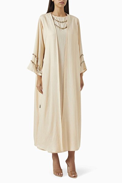 Beige Collection Stylish Abaya and Dress Set Comfortable and Elegant Design f...