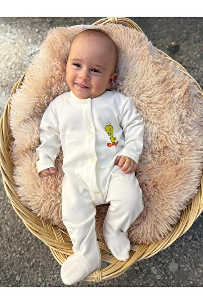 VANİLLİA 100% Cotton Organic Baby Girl Baby Boy Newborn Romper Printed Romper