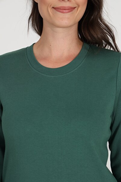 Etoile %100 Pamuk Uzun Kol Düz Renk Manşetli Cepli Kadın Pijama Takımı 98512