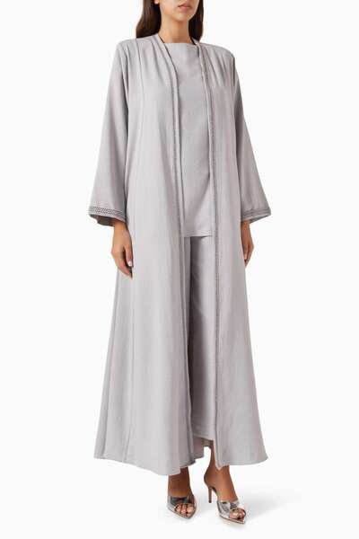 HQ Travels Four Piece Embroidered Abaya Set Ideal Choice for Comfortable Eleg...