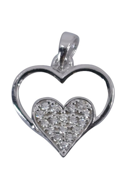 Flippy Pandantiv, Jolie Silver, Argint 925, Model Inima in Inima, Pietre Zirc...