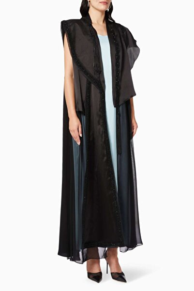 Pearl Haute Couture Şık Boncuk Süslemeli Abiye Abaya ile Özel Etkinliklerde G...