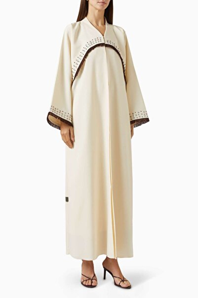 Rauaa Official Modern Drape Fringe Detailed Abaya Ideal Choice for Elegant El...