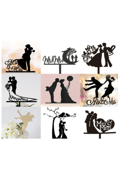 Flippy Topper Tort, Flippy, Model 1 Mr&Mrs, 17.5 x 11 cm, Negru