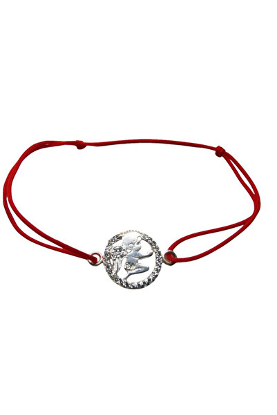 Flippy Bratara Snur Reglabil, Argint 925, Ingeras In Cerc Cu Pietre, Jolie Silver, 1.2 g, 2 cm x 1.5 cm