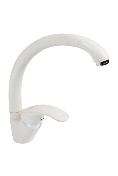 Decostone Single lever mixer tap, mobile spout 210mm, white