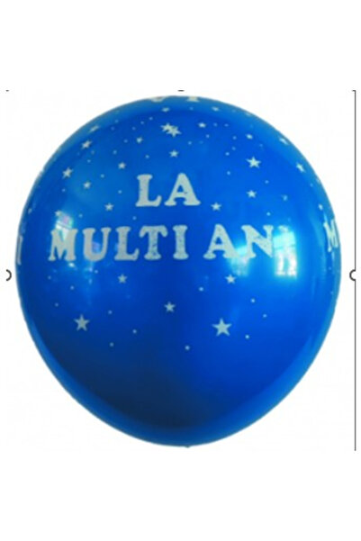 Flippy Set 10 Baloane din Latex, Flippy, Model Party, Print Aniversare La Multi Ani, 23 cm, Albastre