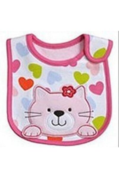 Mixbo Bavetica pentru bebelusi cu prindere velcro Mixbo, pisica, roz/alb