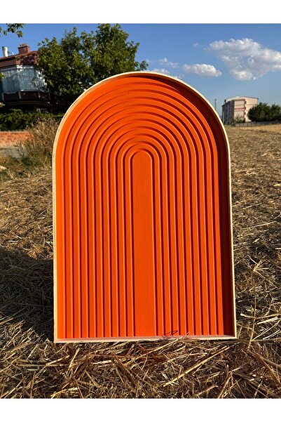 CIGILWOOD ORANGE BELT AHŞAP BOHEM TABLO TURUNCU BOHEM TABLO