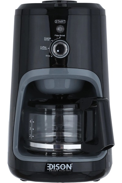 Edison ماكينة قهوة ومطحنة CM/061A-CB، 900 واط، 600 جرام - أسود