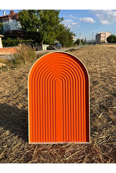 CIGILWOOD ORANGE BELT AHŞAP BOHEM TABLO TURUNCU BOHEM TABLO