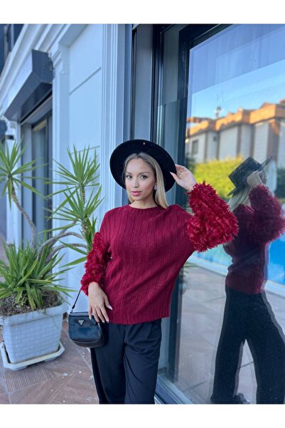 For Angels Sleeve Furry Knitwear Sweater