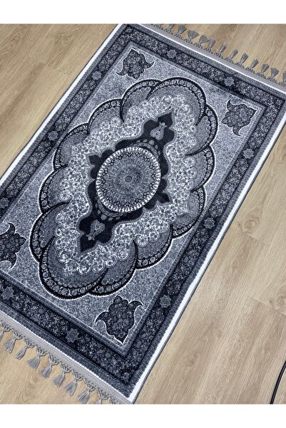 PrayerRug Dokuma Taban Örgü Püsküleri ve İpek Kadar Yumuşak Yüzeyiyle Bambu s...