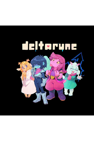 fame-stoned Deltarune – Μπλουζάκι με στάμπα παιχνιδιών Unisex 100% βαμβακερό μαύρο
