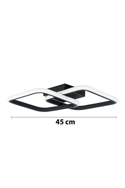 LEGACY Kira Antrasit Renk Modern Tasarım Salon - Mutfak - Hol Beyaz Led 2 Li Avize