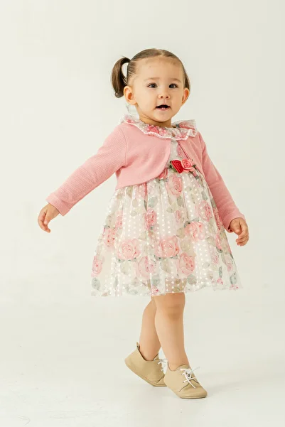 Eray Kids Girl's Floral Detailed Bolero Dress Set (6-18 Months)