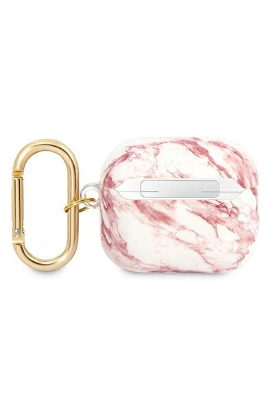 Guess GUA3HCHMAP Marble Strap Case Compatible with Apple AirPods 3 Pink